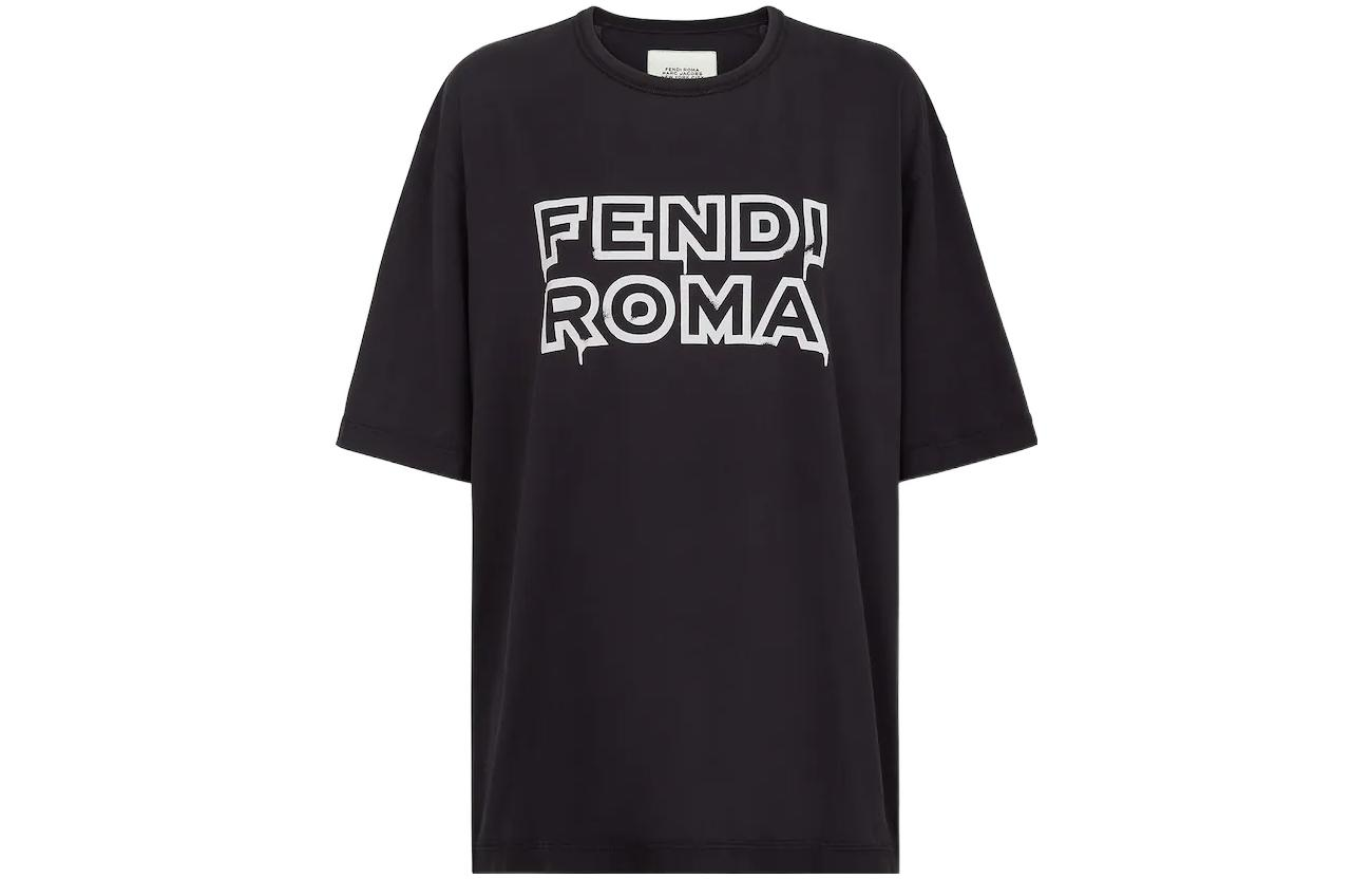 Kaos Pendek FENDI dengan Motif Gambar/Cetak, Cocok untuk Pria dan WanitaF-13