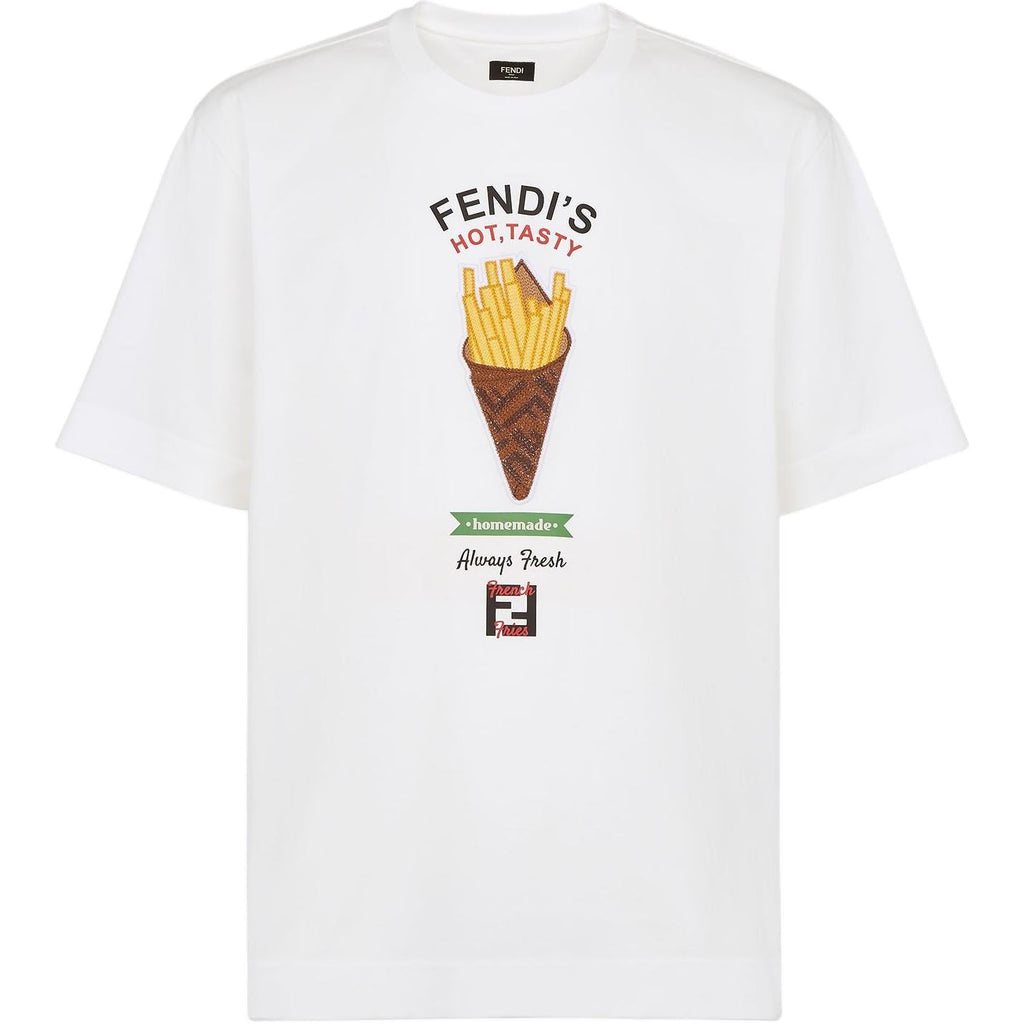 Kaos Pendek FENDI dengan Motif Gambar/Cetak, Cocok untuk Pria dan WanitaF-26