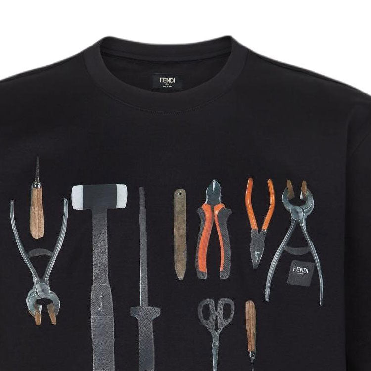 Kaos Pendek FENDI dengan Motif Gambar/Cetak, Cocok untuk Pria dan WanitaF-21