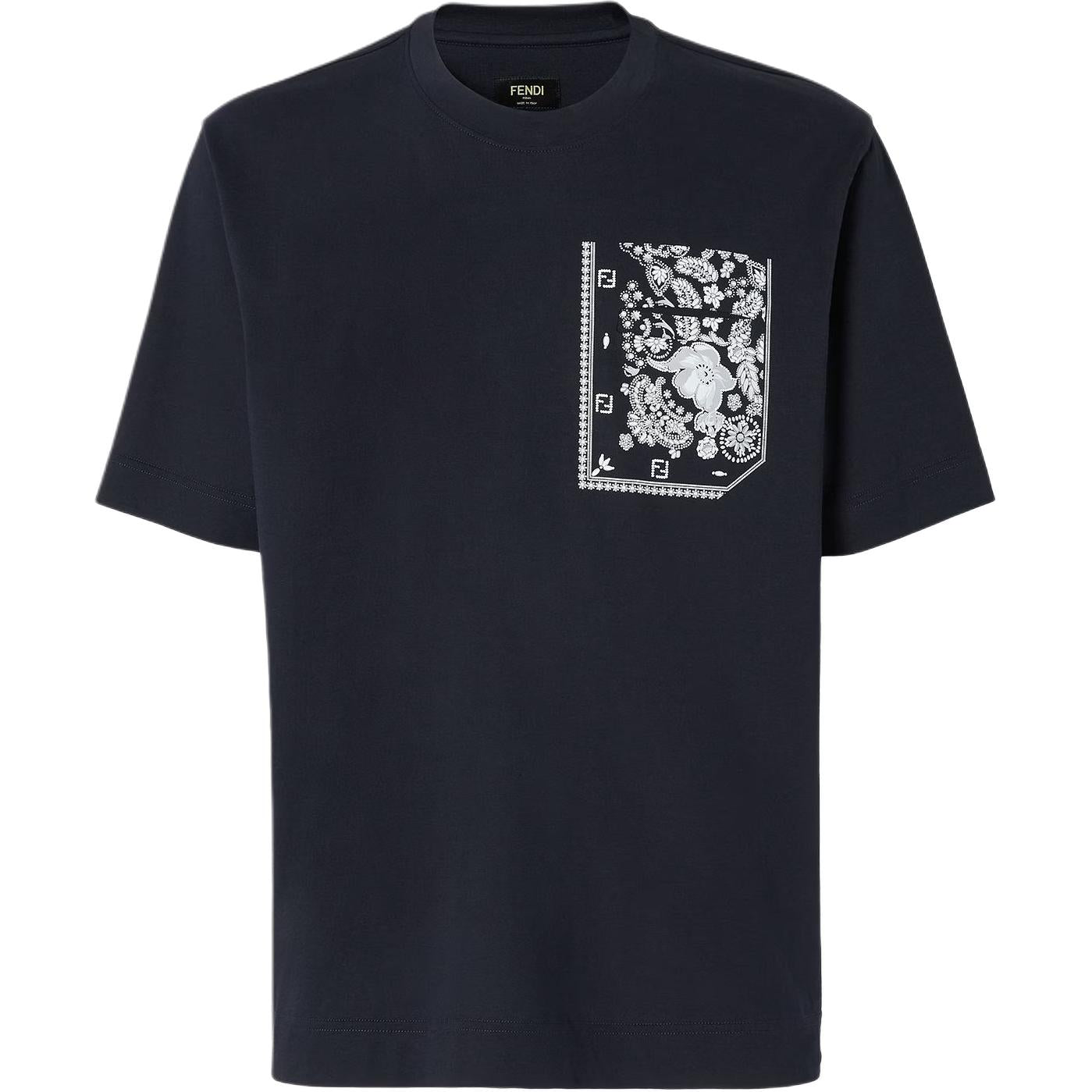 Kaos Pendek FENDI dengan Motif Gambar/Cetak, Cocok untuk Pria dan WanitaF-49