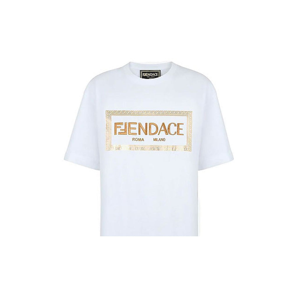 Kaos Pendek FENDI dengan Motif Gambar/Cetak, Cocok untuk Pria dan WanitaF-18