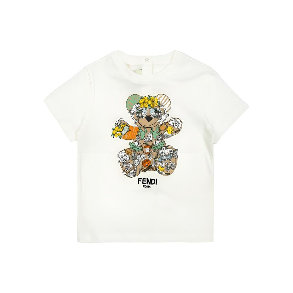 Kaos Pendek FENDI dengan Motif Gambar/Cetak, Cocok untuk Pria dan WanitaF-34