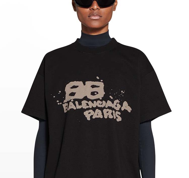 Kaos Pendek Balenciaga dengan Motif Gambar/Cetak, Cocok untuk Pria dan Wanita -BL-18