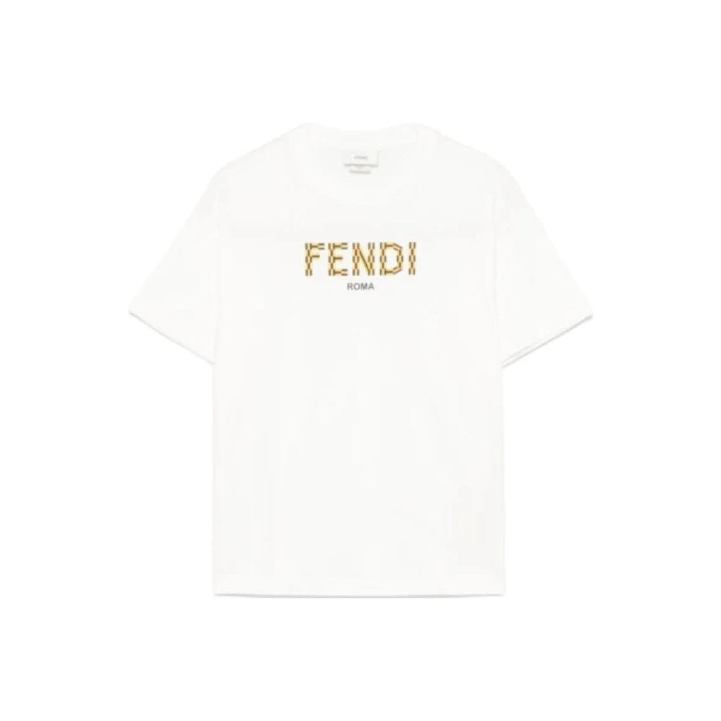 Kaos Pendek FENDI dengan Motif Gambar/Cetak, Cocok untuk Pria dan WanitaF-33