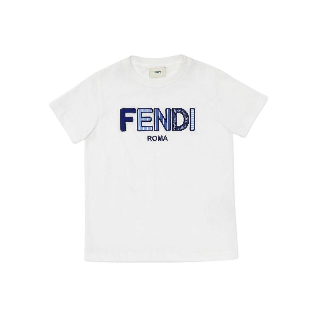 Kaos Pendek FENDI dengan Motif Gambar/Cetak, Cocok untuk Pria dan WanitaF-14