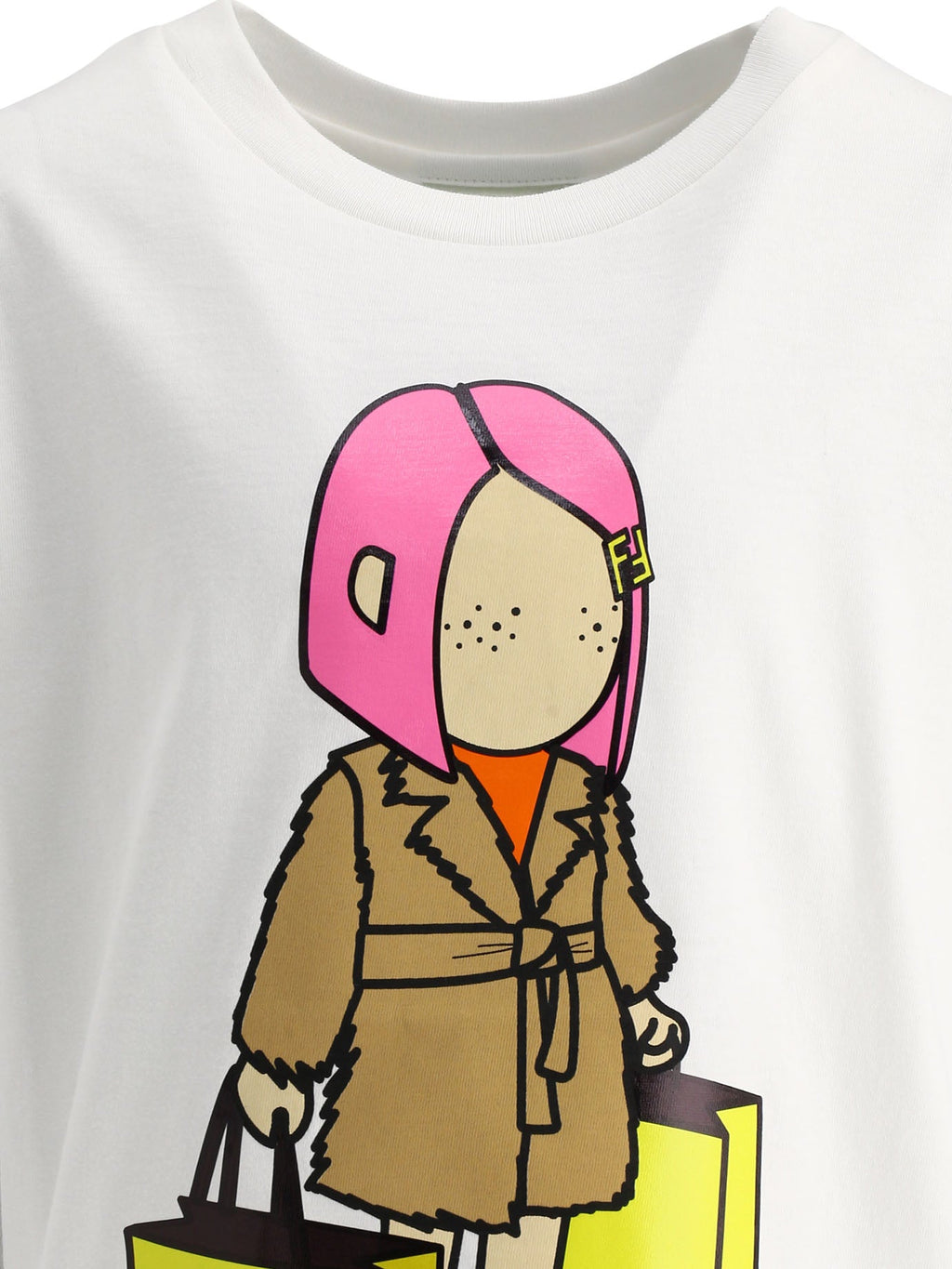 Kaos Pendek FENDI dengan Motif Gambar/Cetak, Cocok untuk Pria dan WanitaF-41