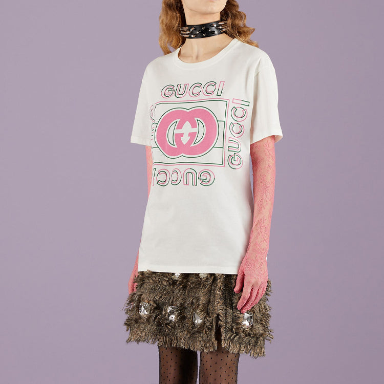 GUCCI Kaos Logo Seri Huruf, Unisex, COD '"    '"  G-28