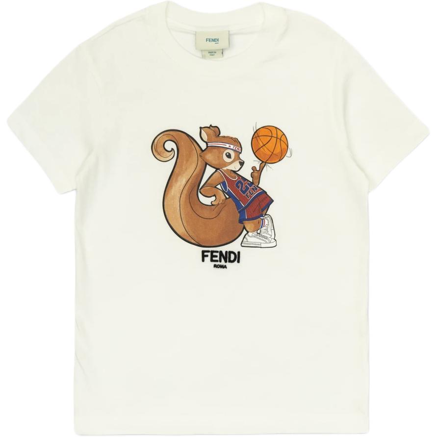 Kaos Pendek FENDI dengan Motif Gambar/Cetak, Cocok untuk Pria dan WanitaF-38