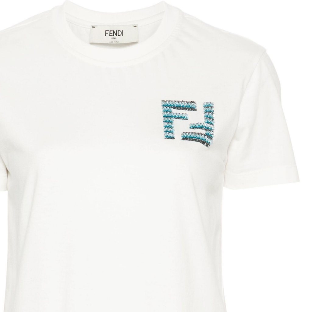 Kaos Pendek FENDI dengan Motif Gambar/Cetak, Cocok untuk Pria dan WanitaF-20