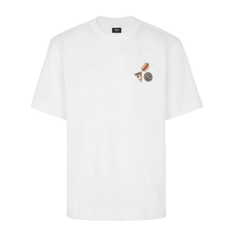 Kaos Pendek FENDI dengan Motif Gambar/Cetak, Cocok untuk Pria dan WanitaF-40