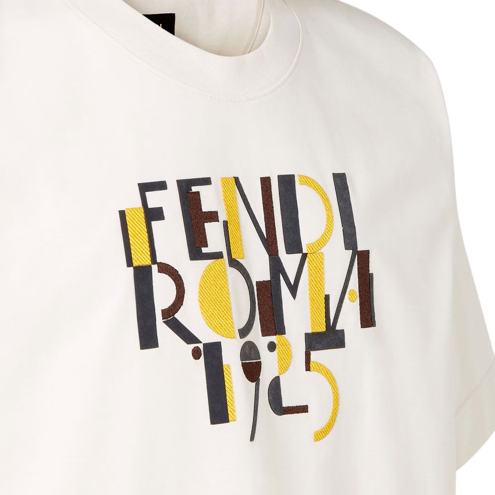 Kaos Pendek FENDI dengan Motif Gambar/Cetak, Cocok untuk Pria dan WanitaF-07