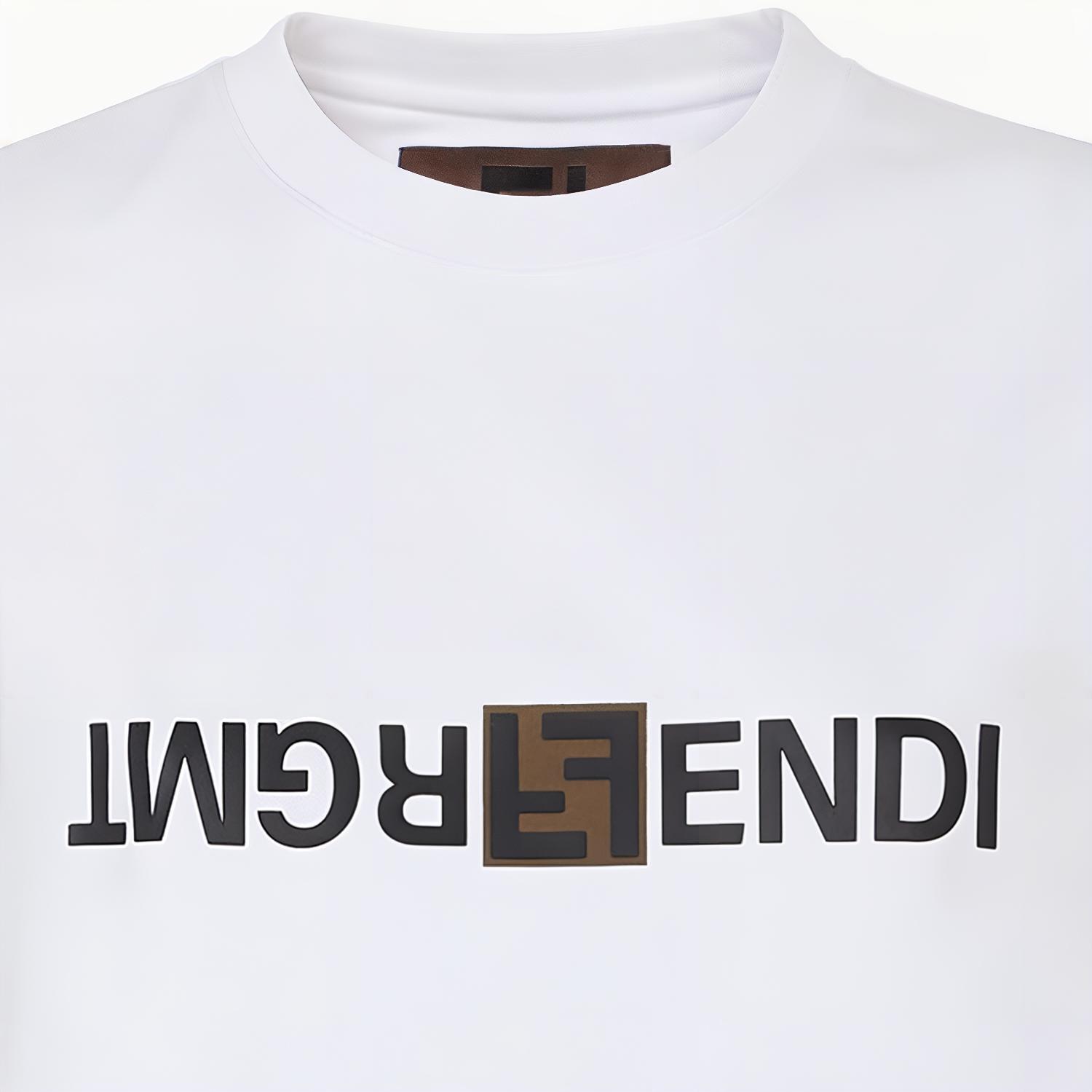 Kaos Pendek FENDI dengan Motif Gambar/Cetak, Cocok untuk Pria dan WanitaF-16