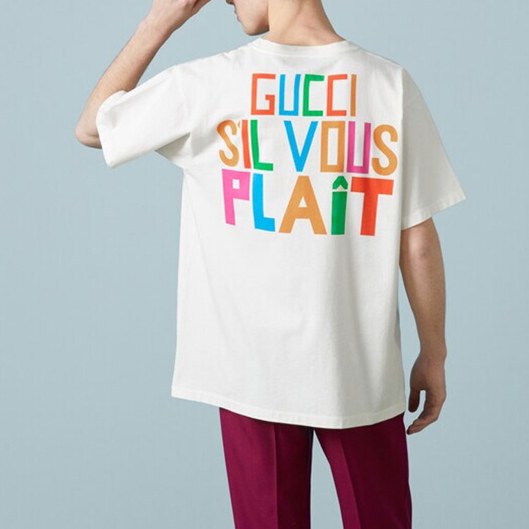GUCCI Kaos Logo Seri Huruf, Unisex, COD '"  G-105