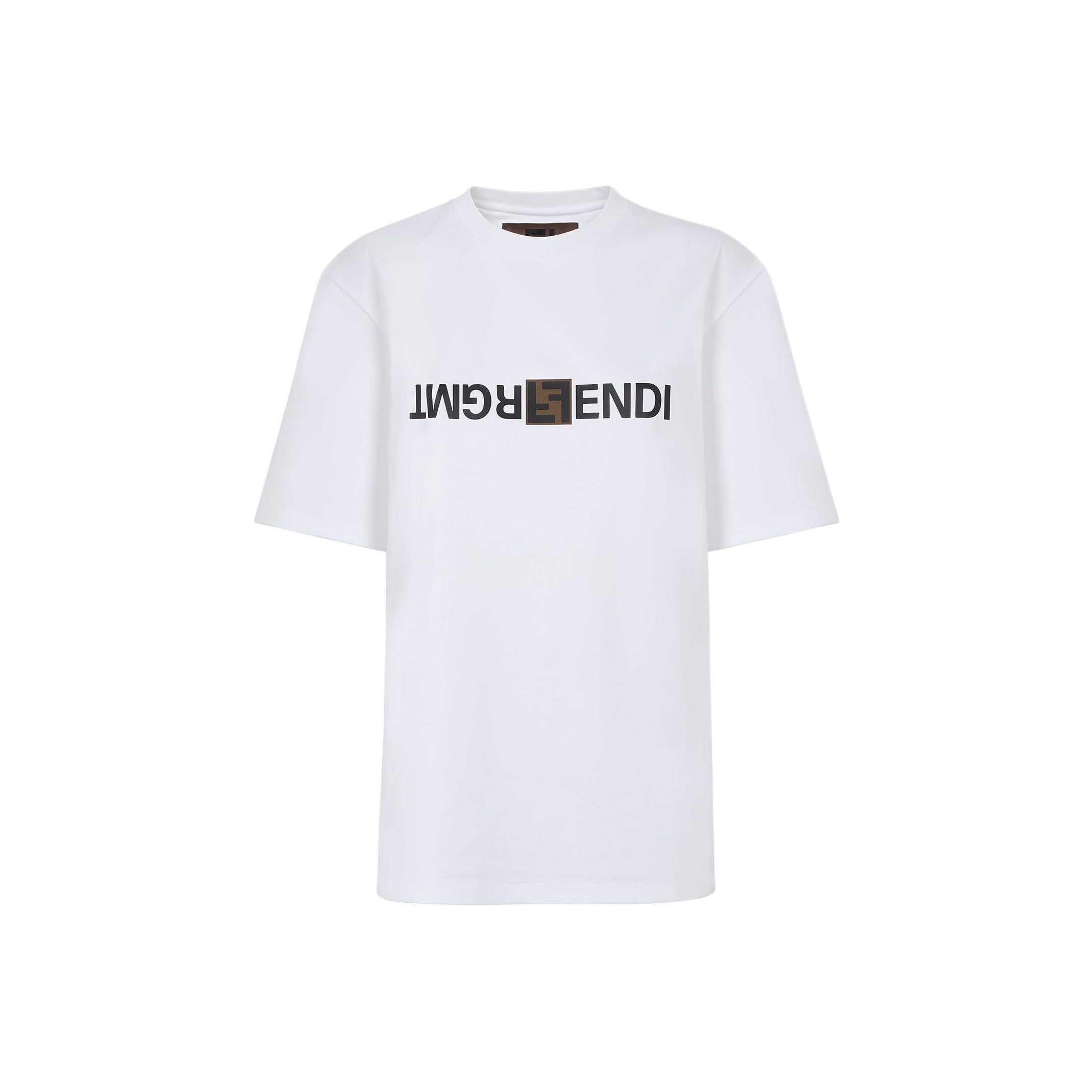 Kaos Pendek FENDI dengan Motif Gambar/Cetak, Cocok untuk Pria dan WanitaF-16