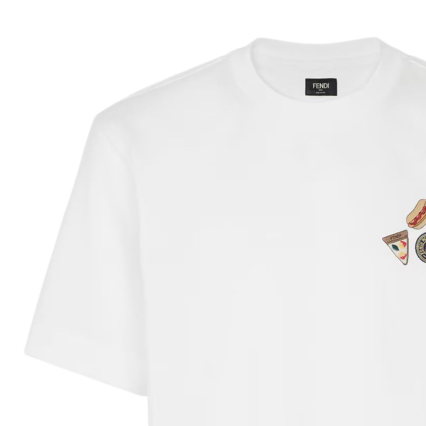 Kaos Pendek FENDI dengan Motif Gambar/Cetak, Cocok untuk Pria dan WanitaF-40