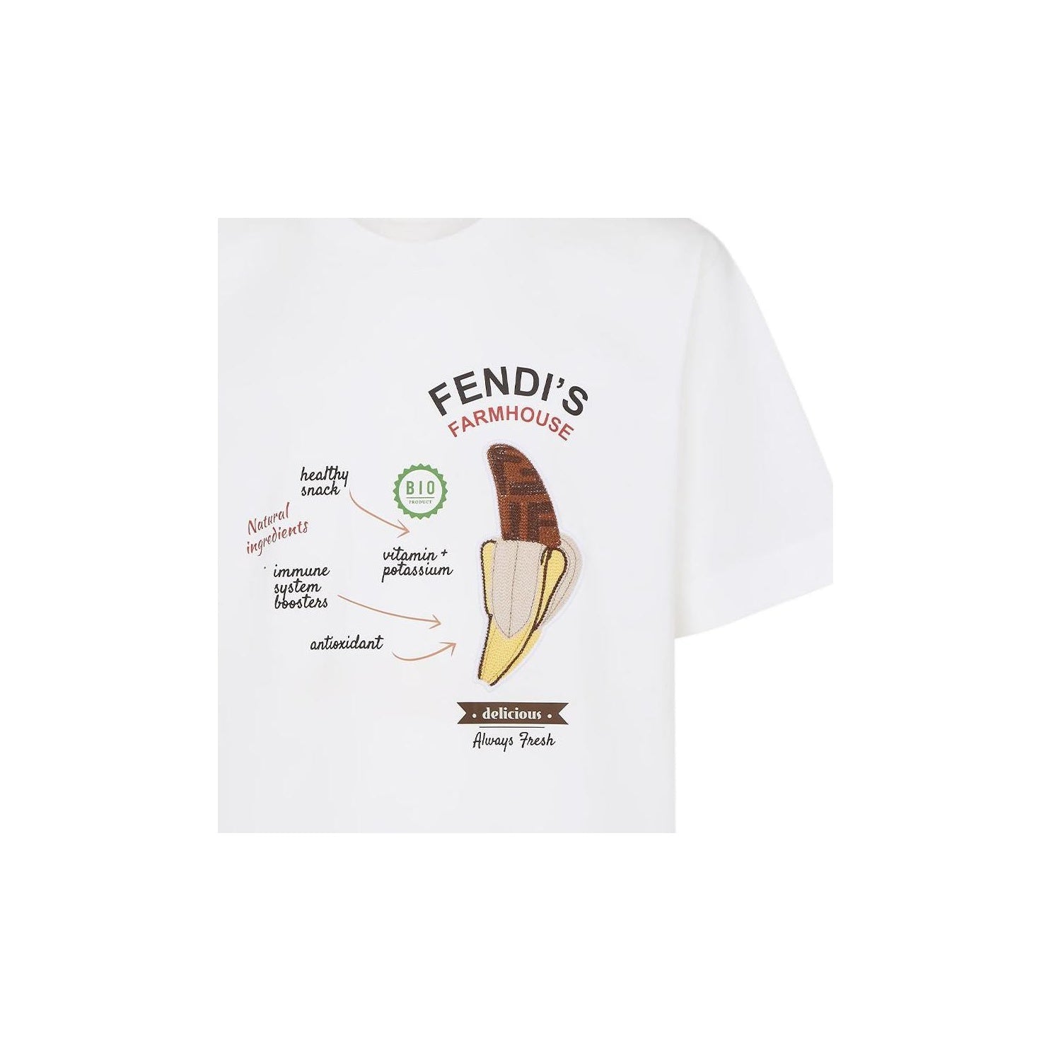 Kaos Pendek FENDI dengan Motif Gambar/Cetak, Cocok untuk Pria dan WanitaF-23