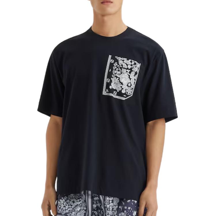 Kaos Pendek FENDI dengan Motif Gambar/Cetak, Cocok untuk Pria dan WanitaF-49