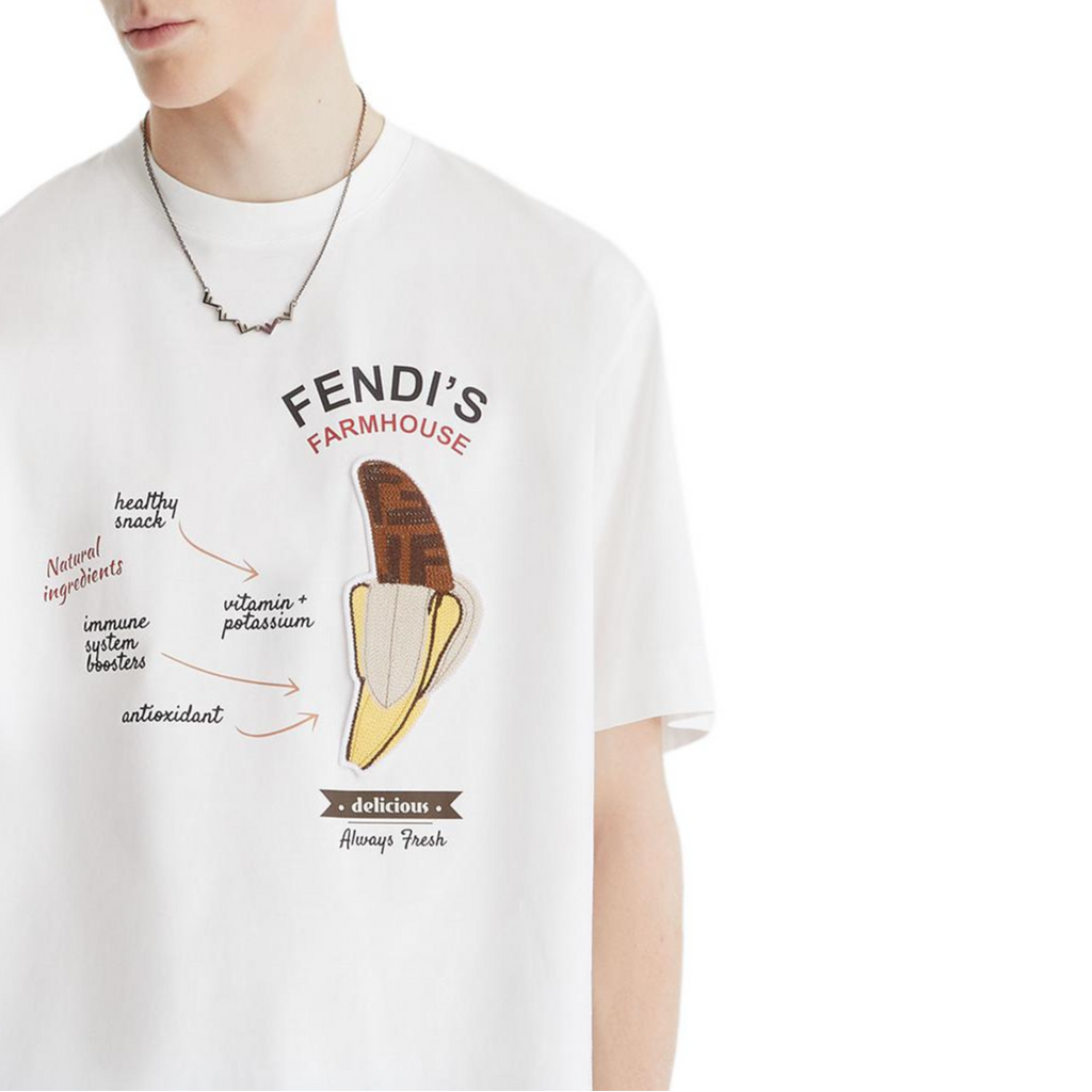 Kaos Pendek FENDI dengan Motif Gambar/Cetak, Cocok untuk Pria dan WanitaF-23