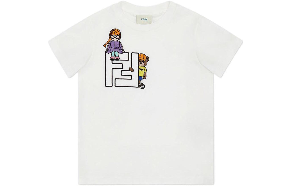 Kaos Pendek FENDI dengan Motif Gambar/Cetak, Cocok untuk Pria dan WanitaF-32