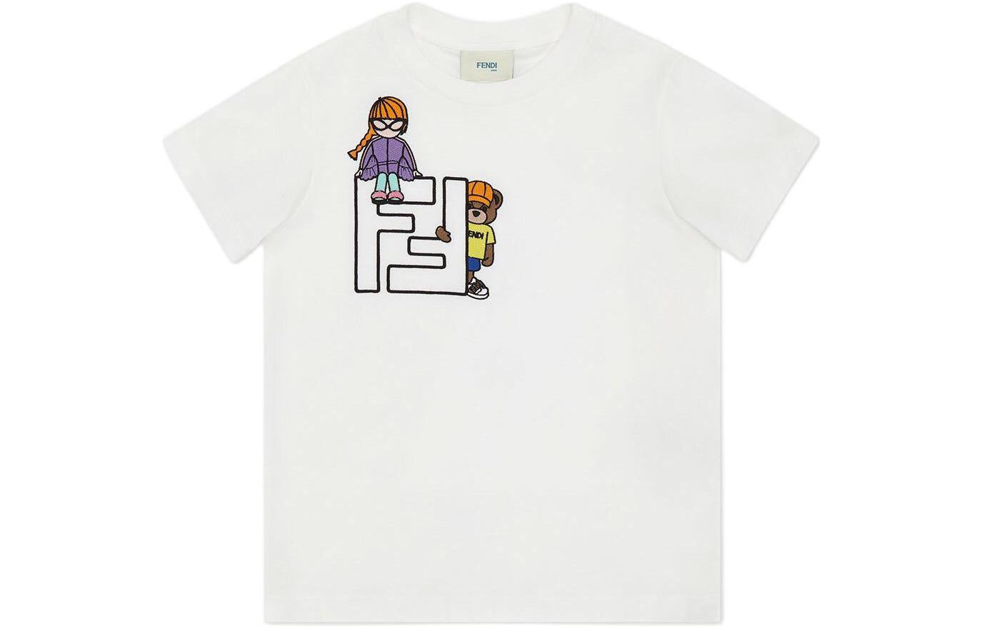 Kaos Pendek FENDI dengan Motif Gambar/Cetak, Cocok untuk Pria dan WanitaF-32